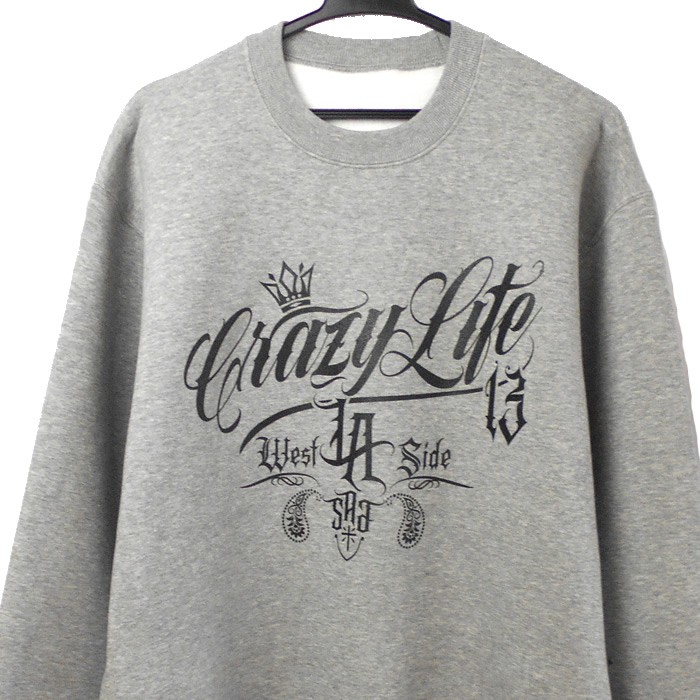 crewneck sweat crazy life LA califas chicano