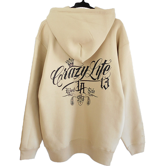 zipup hood ジップアップパーカー ロサンゼルス ウエストコースト チカーノ crazy life la homyboyz ストリートファッション アメリカンカジュアル ヒップホップ